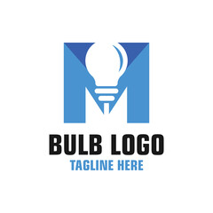 Letter M Bulb Logo Design Template Inspiration, Vector Illustration.