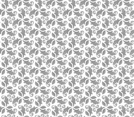 Floral vector light silver ornament. Seamless abstract classic background with leaves. Pattern with repeating floral elements. Ornament for wallpaper and packaging