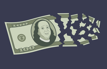 Crisis of economy - disappearing money paper