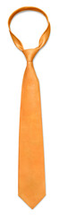 Mens  orange Necktie Isolated on a White Background.