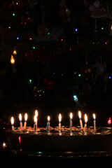 Christmas traditions, candle and nut craft