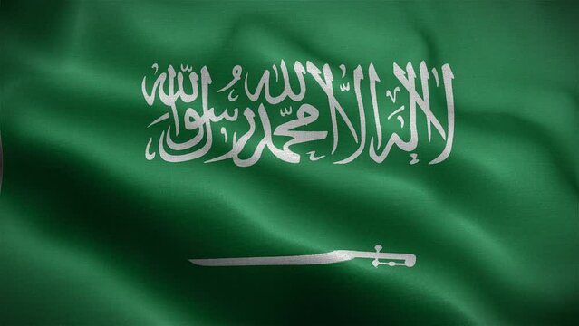 Flag of Saudi Arabia flag fluttering in the wind.
