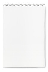 Blank notebook on a white background