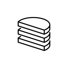 Vector Layers Icon. Three Levels. Vector sign in simple style isolated on white background.