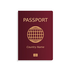 Passport cover isolated template