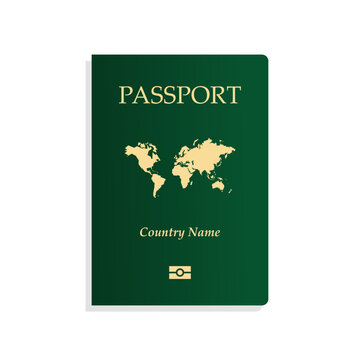 Isolated green passport front