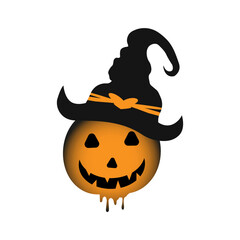 Halloween witches hat illustration, vector design