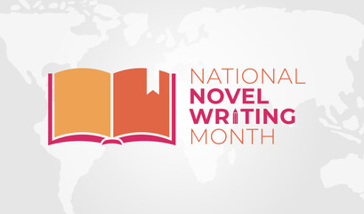 National Novel Writing Month Background Illustration