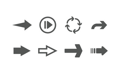 Arrow vector pictogram. Icon set of arrows.