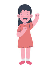cute little girl saludating
