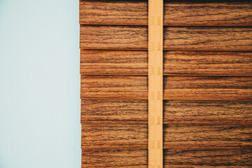 Brown wooden shuttter curtain for background concept idea