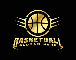 Modern basketball logo for sport team, sports logo with shield.