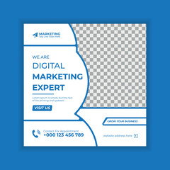 A digital marketing social media banner and Instagram post template