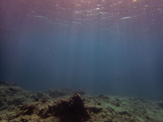 Obraz premium 石垣島の海の光のカーテン