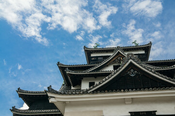 Fototapeta na wymiar 島根 晴天の空に映える松江城の天守
