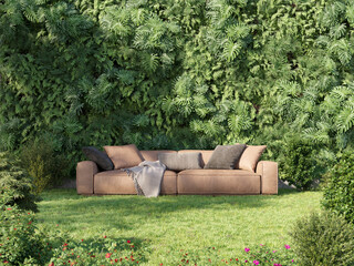Sofa in garden - 537021249