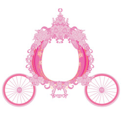 vintage decorative pink carriage frame