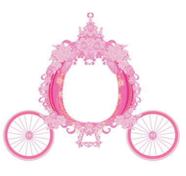 vintage decorative pink carriage frame Stock Vector | Adobe Stock