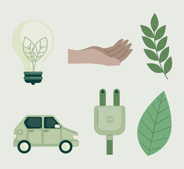 six eco friendly icons