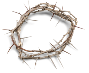 Crown of thorns on background ,represents Jesus's Crucifixion on the Cross, dying and then rising on Easter Sunday.