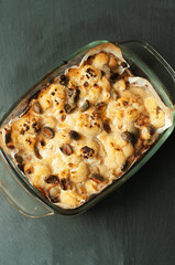 layout top view sprinkle with cheese and bake ingredients for cooking step by step cooking meat casserole with vegetables step seventeen photo recipes