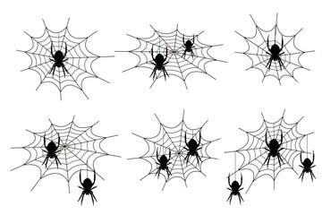 Spider web. Hand drawn cobweb. Spooky Halloween vector illustration