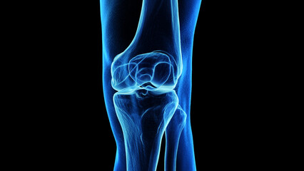 3d rendered medical illustration of the anterior skeletal knee - obrazy, fototapety, plakaty