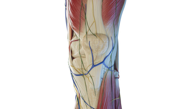 3d rendered medical illustration of the anterior anatomy of the knee