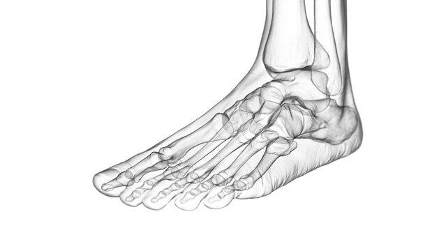 3d rendered medical illustration of the skeletal anatomy of the foot