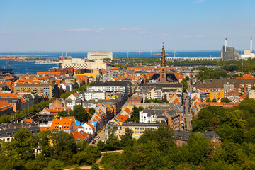 Fototapeta na wymiar Aerial view of Copenhagen, Denmark
