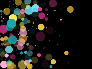 Bokeh confetti circles decoration holiday background.