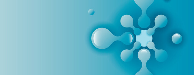 Network molecules geometry pattern. Vector beautiful technology on color banner background