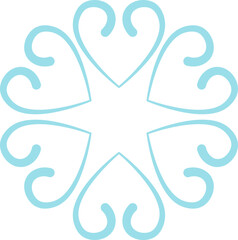 Fototapeta premium Winter flat icon Heart shaped snowflake Cold weather