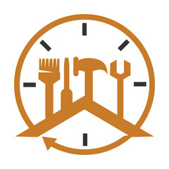 construction renovation fast logo Icon Illustration Brand Identity