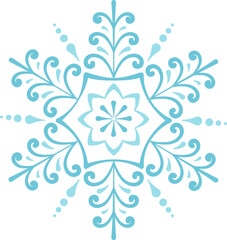 Fototapeta na wymiar Beautiful winter decor flat icon Extraordinary snowflake