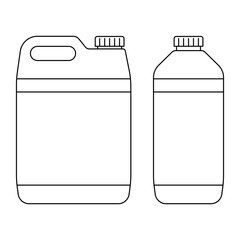 Canister icon. Fuel tank icon. Black linear canister icon. Vector illustration.