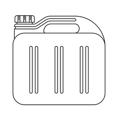 Canister icon. Fuel tank icon. Black linear canister icon. Vector illustration.