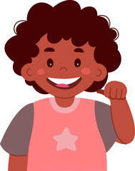 Happy child flat icon Boy cleans teeth