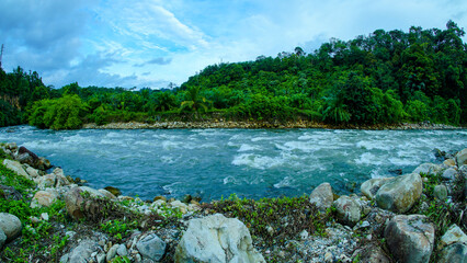 photo of a river in a suburb in aceh indonesia - obrazy, fototapety, plakaty
