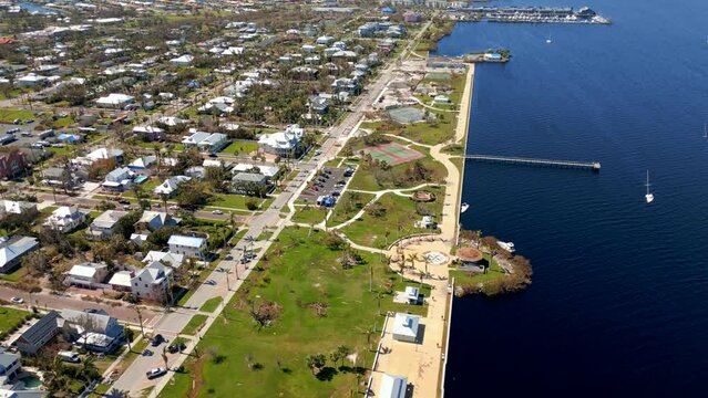 Drone video Gilchrist Park Punta Gorda Florida USA