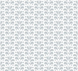 Fototapeta na wymiar Flower geometric pattern. Seamless vector background. White and gray ornament. Ornament for fabric, wallpaper, packaging. Decorative print,