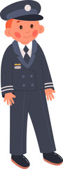 Policeman flat icon Boy wear police officer uniform