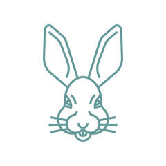 Hare face isolated. rabbit muzzle Vector illustration