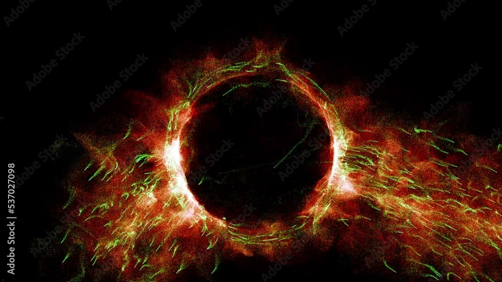 Wall mural cosmic energy strings. energy flows in the form of thin bright elements. lines form structural fiber