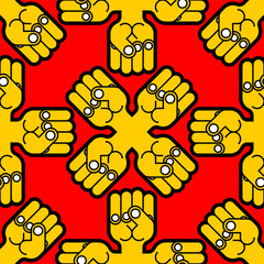 Fist Pattern seamless . Fists Background. Vector texture