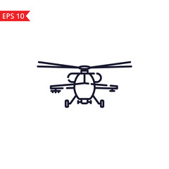 Helicopter line icon isolated sign symbol Vector