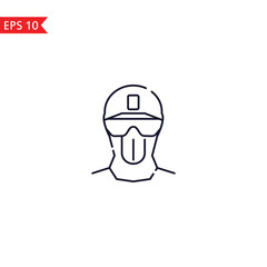 Biohazard protection suit line icon isolated sign symbol Vector