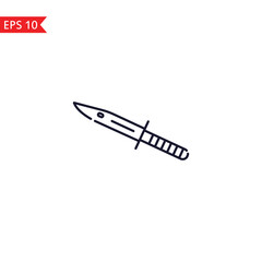 Military knife line icon isolated sign symbol Vector