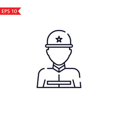 Army soldier line icon isolated sign symbol Vector