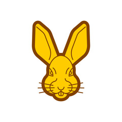 Hare face isolated. rabbit muzzle Vector illustration